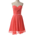 Grace Karin Strapless Chiffon simples e curtos padrões de vestido de baile rosa de melancia CL6297